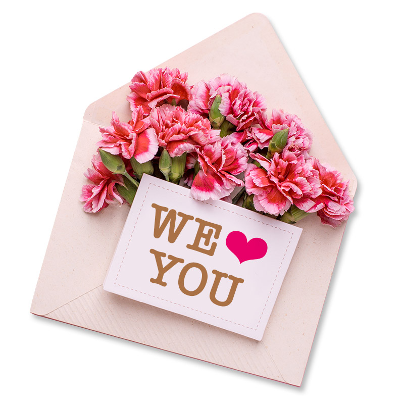 Valentinstags-Mailing mit Blumen