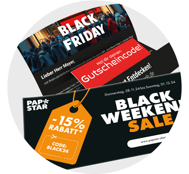 Black Friday Mailings als Marketing-Idee Marketingkampagne mit Gutscheincodes