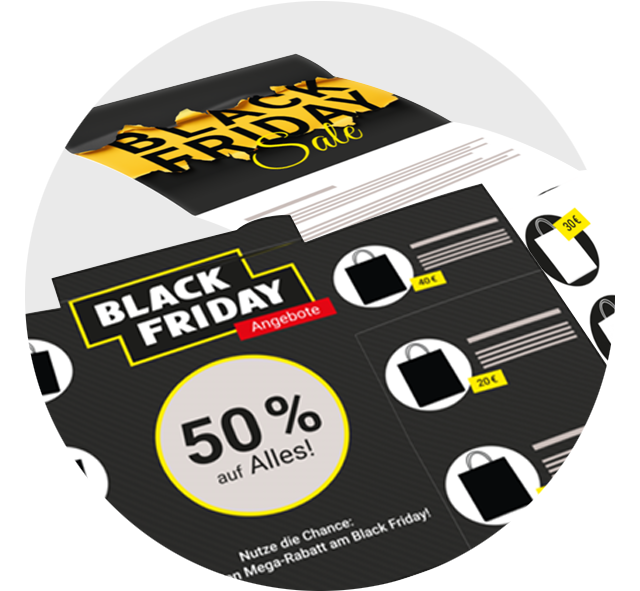 Black Friday Mailings als Marketing-Idee Marketingkampagne grosse Rabatt-Aktion