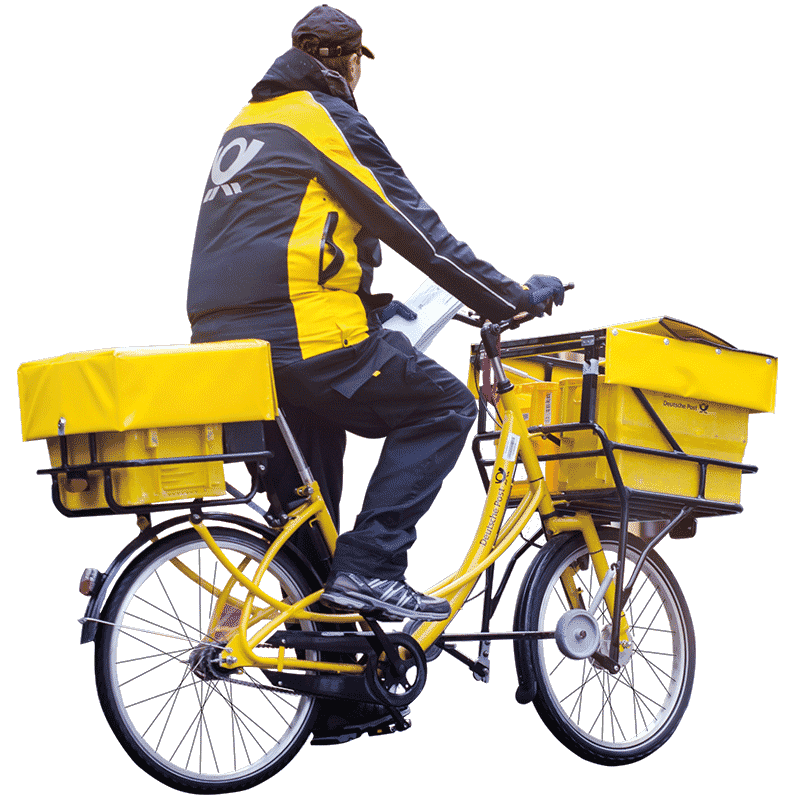 Briefträger auf Fahrrad