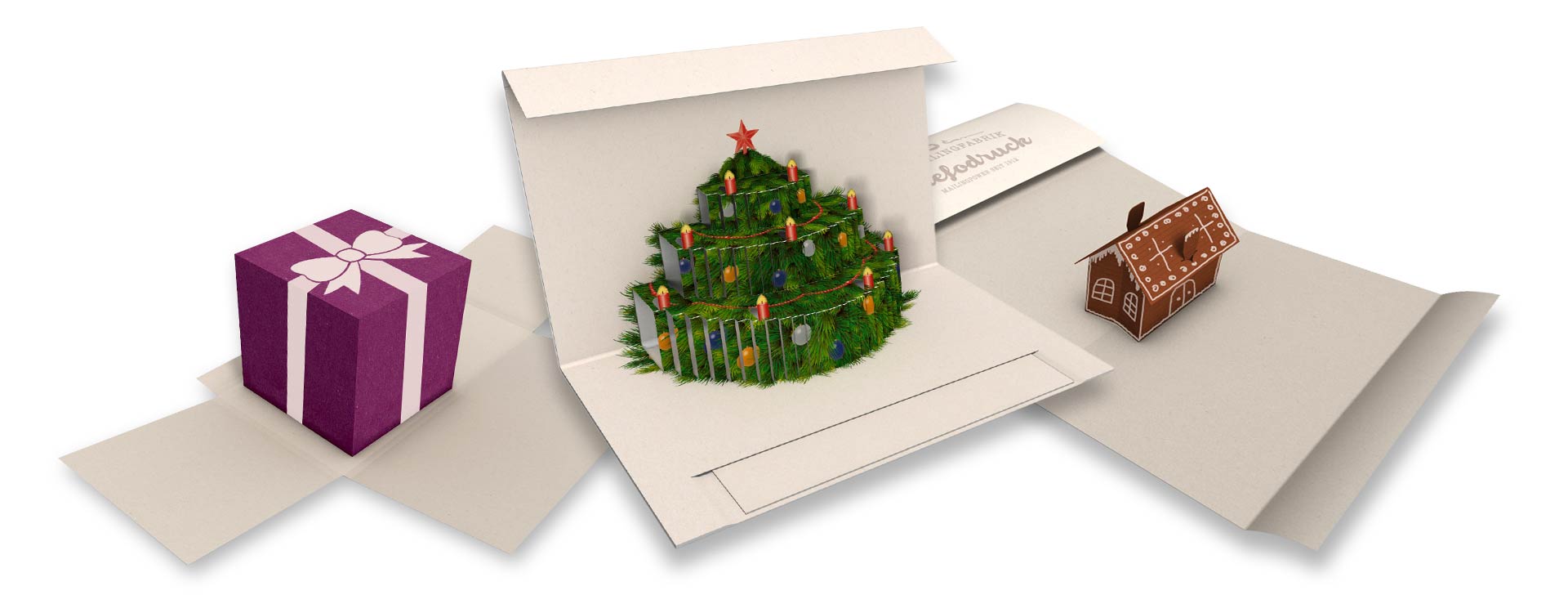 drei Mailings im Weihnachtslook