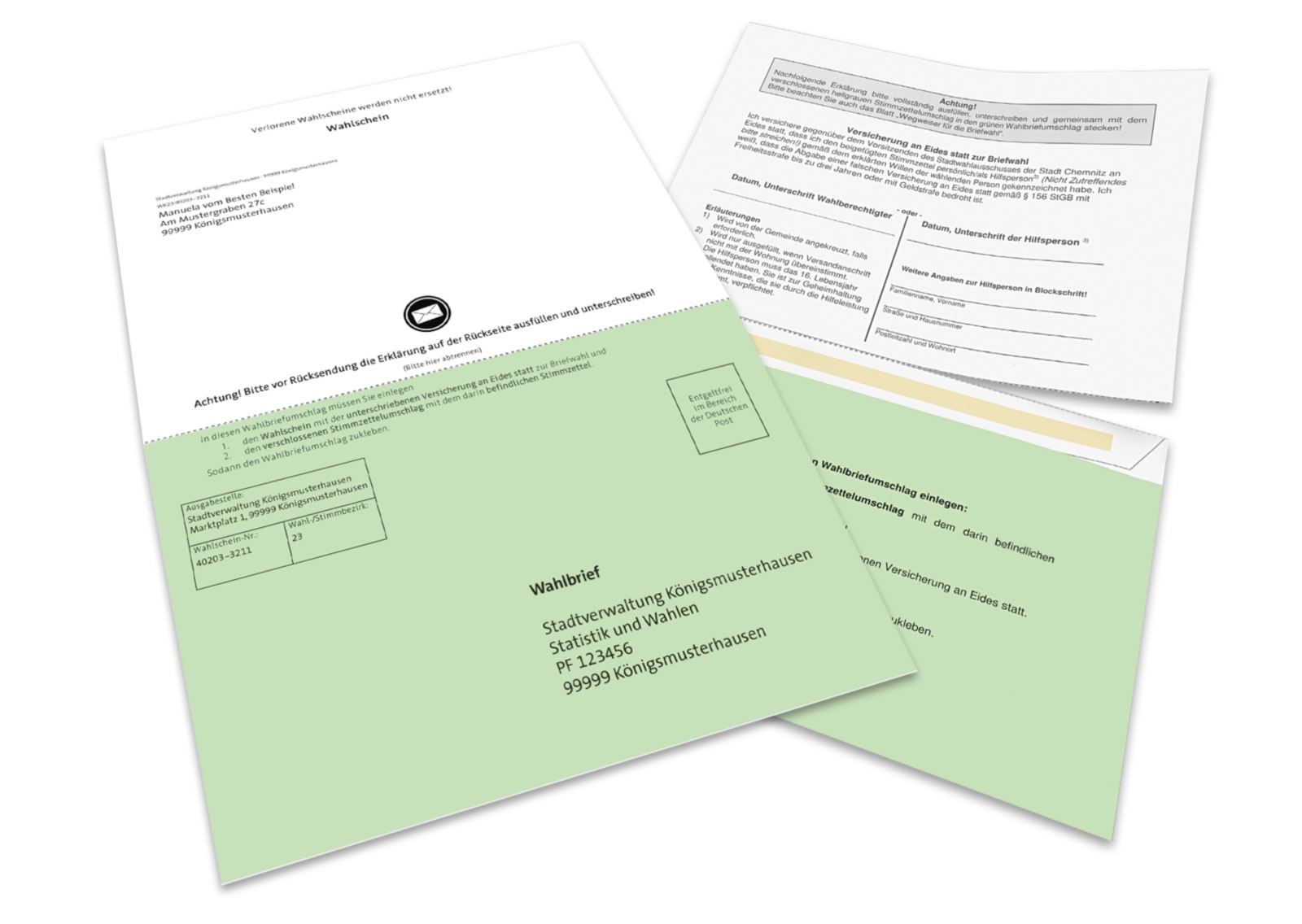 Kostenlose Muster des Kombi-Wahlscheins