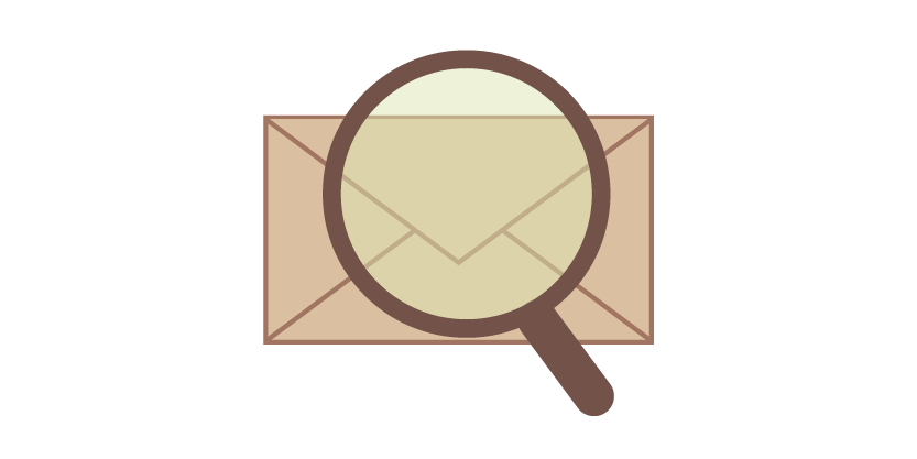 Lupe untersucht Mailing-Druckdaten